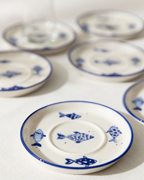 مجموعة صحن زجاج شاي من 6 قطع - 4