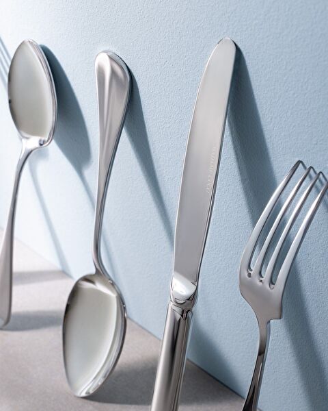 Fleur de Lys 84 Piece Fork Knife Spoon Set - Silver - 1