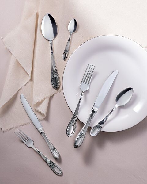 La Papillion 84 Piece Fork Knife Spoon Set - Silver - 0
