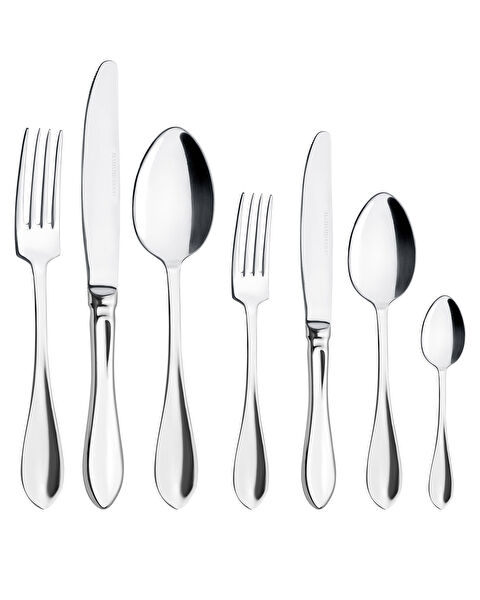 Elysia 42 Piece Fork Knife Spoon Set - Silver - 6