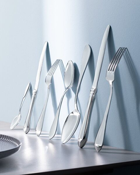 Elysia 84 Piece Fork Knife Spoon Set - Silver - 0