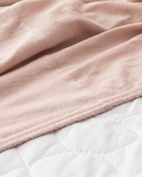 Double Elastic 100% Cotton Combed Bed Sheet - Powder - 1