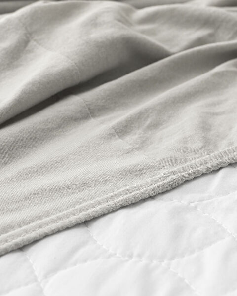 Double Elastic 100% Cotton Combed Bed Sheet - Gray - 1