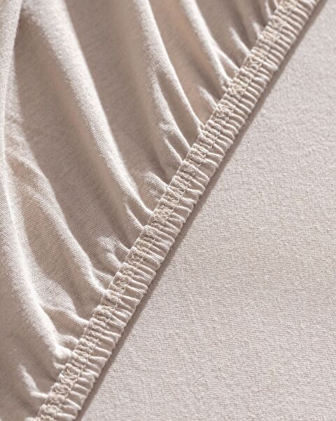 Valeria King Size 100% Cotton Elastic Combed Bed Sheet - Dark Beige - 2