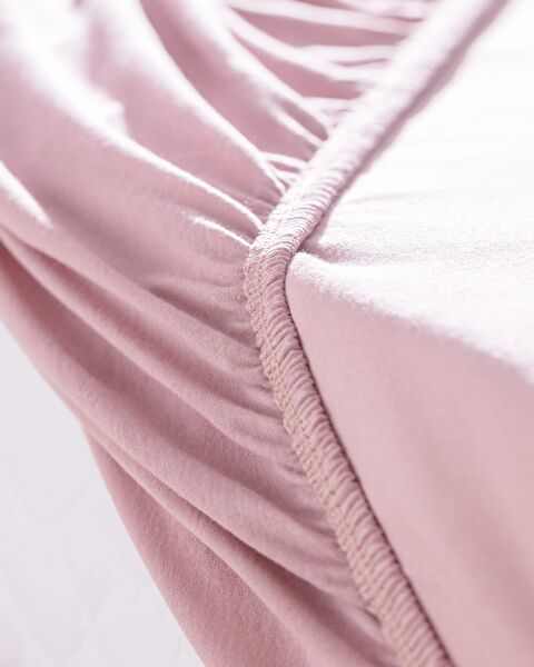 Valeria King Size Plus 100% Cotton Elastic Combed Bed Sheet - Dusty Rose - 1