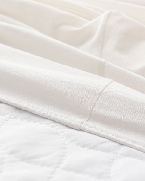 Single Elastic 100% Cotton Combed Bed Sheet - Ecru - 1
