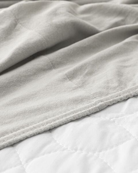 Single Elastic 100% Cotton Combed Bed Sheet - Gray - 1