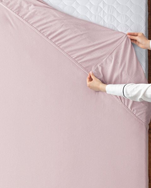 Single Elastic 100% Cotton Combed Bed Sheet - Light Plum - 0