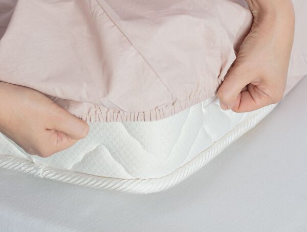 Eloise Single 100% Cotton Ranforce Fitted Sheet - Powder - 2