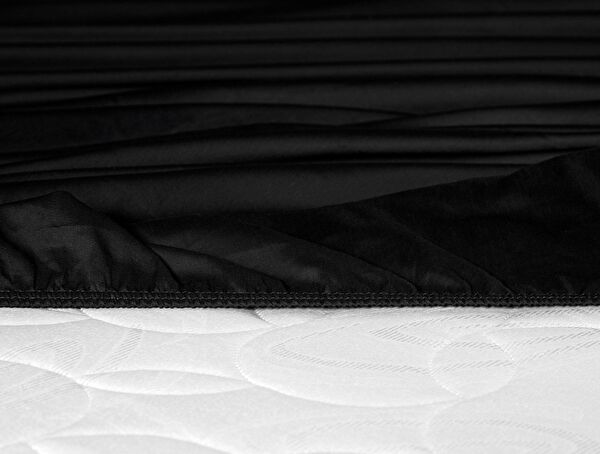 Ciel Doppeltes elastisches Satin-Bettlaken – Schwarz - 1