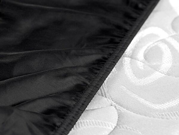 Ciel Doppeltes elastisches Satin-Bettlaken – Schwarz - 3