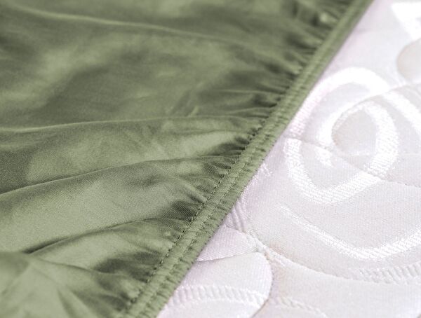 Ciel Double Elastic Satin Sheet - Khaki - 3