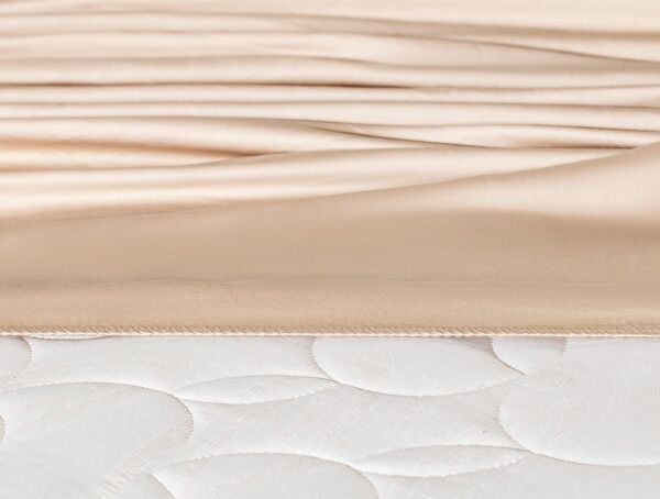 Ciel King Size Plus Elastic Satin Sheet - Beige - 1