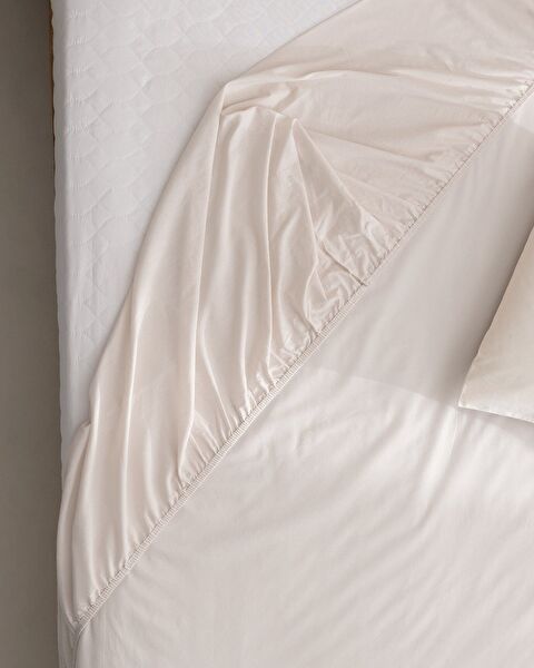 Manon Single 100% Cotton Ranforce Fitted Sheet - Stone - 2