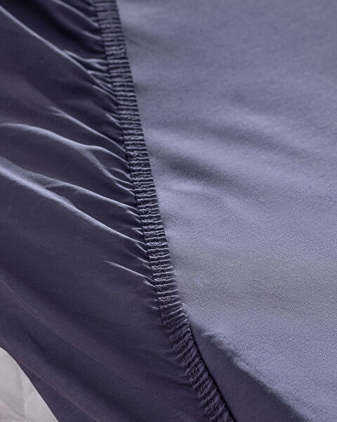 Drap de lit Ranforce élastique 100 % coton Manon Single Plus - Violet - 1