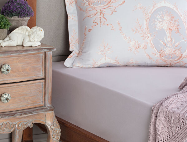 Drap de lit Ranforce élastique 100 % coton Manon Single Plus - A.Violet - 0