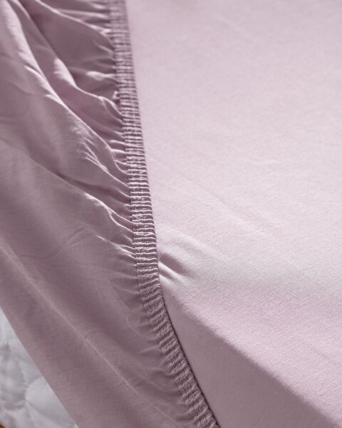 Manon Single Plus 100% Cotton Elastic Ranforce Bed Sheet - Dusty Rose - 1