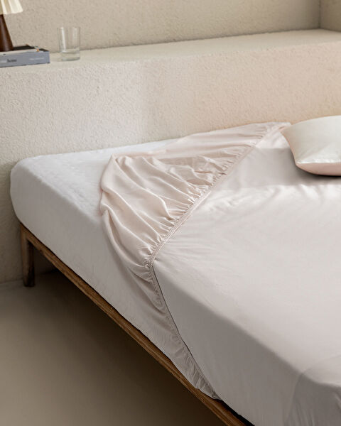 Manon Double 100% Cotton Ranforce Fitted Sheet - Stone - 0