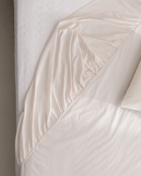Manon Double 100% Cotton Ranforce Fitted Sheet - Stone - 2