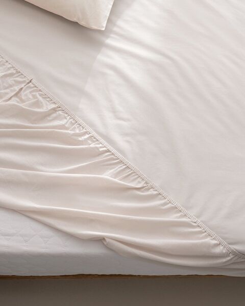 Manon Double 100% Cotton Ranforce Fitted Sheet - Stone - 1
