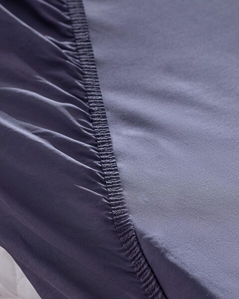 Drap-housse Ranforce double 100 % coton Manon - Violet - 1