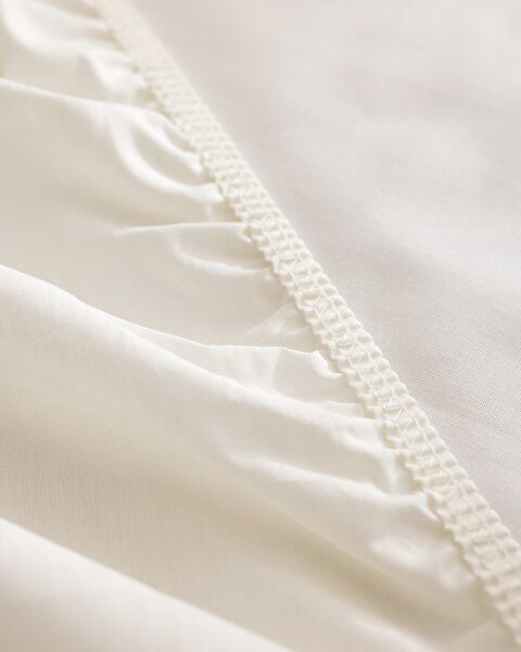 Manon King Size 100% Cotton Ranforce Fitted Sheet - Ecru - 1