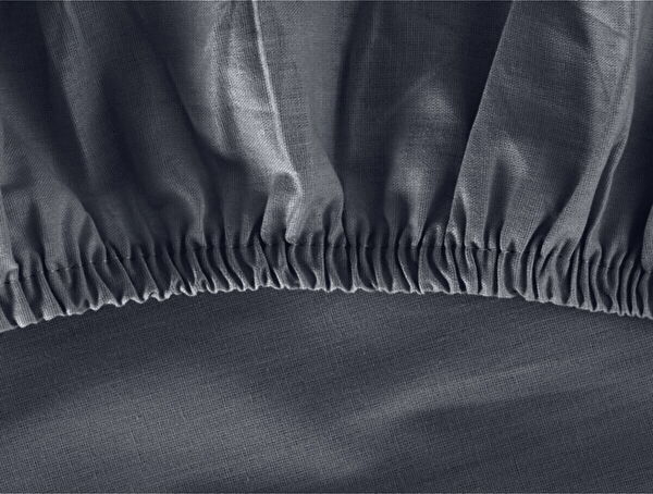Manon King Size 100% Cotton Ranforce Fitted Sheet - Anthracite - 1