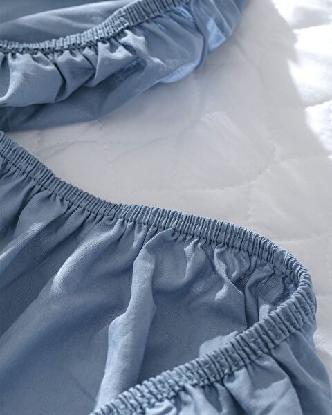 Manon kingsize hoeslaken van 100% katoen Ranforce - donkerblauw - 4