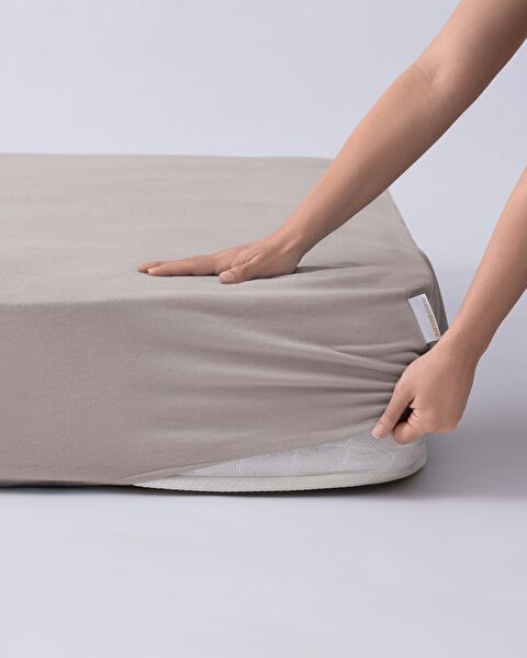 Belle Single Plus Elastisch Bamboe Laken - Steen - 0