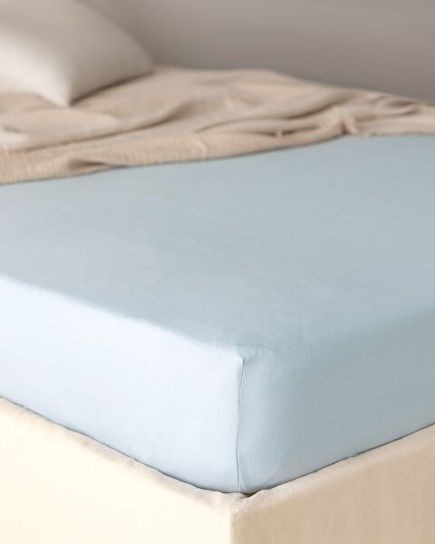 Belle Single Plus Elastisch Bamboelaken - Blauw - 0