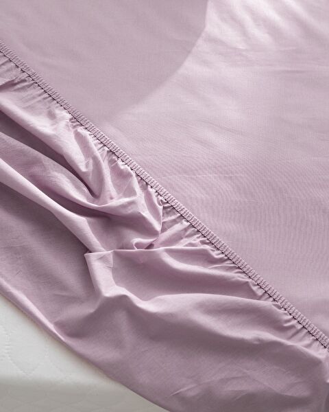 Manon Single 100% Cotton Ranforce Fitted Sheet - Light Plum - 2