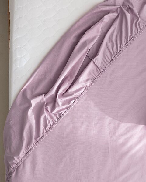 Manon Single 100% Cotton Ranforce Fitted Sheet - Light Plum - 3