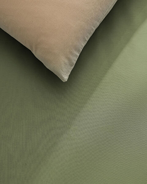 Manon Double 100% Cotton Ranforce Non-Edged Sheet - Khaki - 1