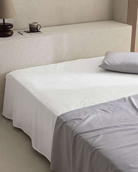 Manon dubbel 100% katoenen Ranforce elastisch laken - wit - 0