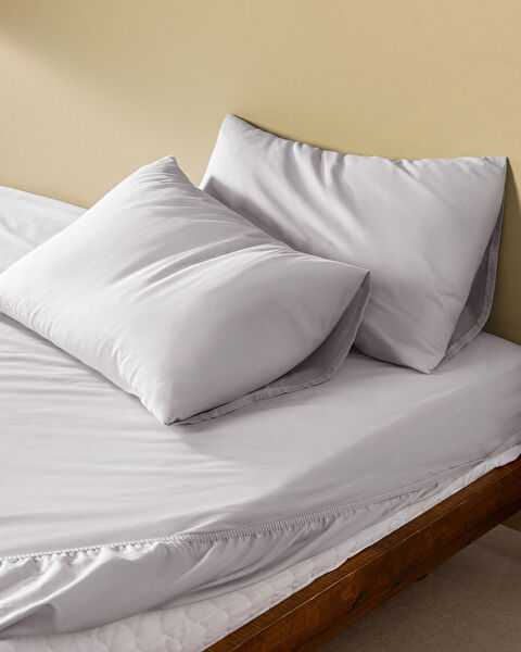 Eloise Double 100% Cotton Ranforce Fitted Sheet Set - Gray - 0