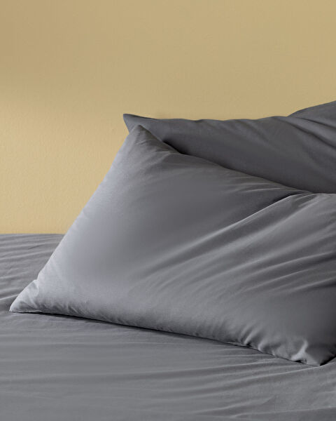 Eloise Spannbettlaken-Set, 100 % Baumwolle, Ranforce, für Doppelbett, Anthrazit - 1