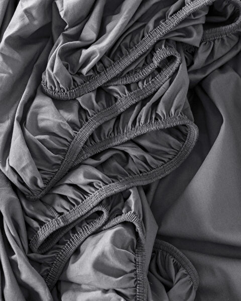 Eloise Spannbettlaken-Set, 100 % Baumwolle, Ranforce, für Doppelbett, Anthrazit - 3