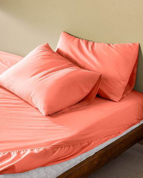 Parure de draps-housses Eloise Double 100 % coton Ranforce - Fleur de grenade - 0