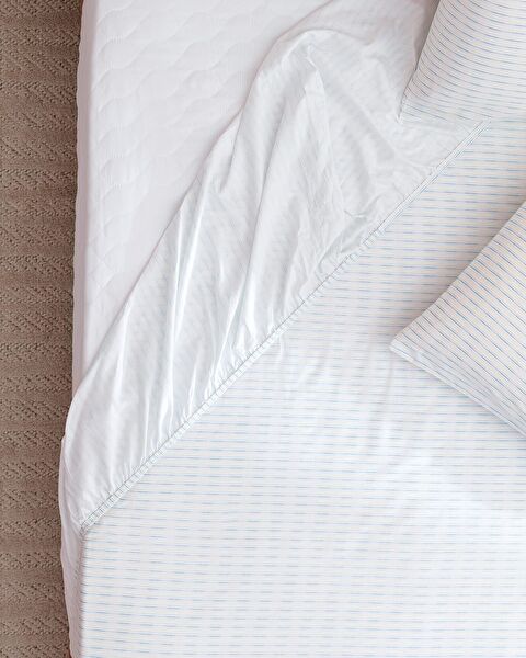 Carlo Double 100% Cotton Printed Ranforce Fitted Sheet Set - Mint Green - 3