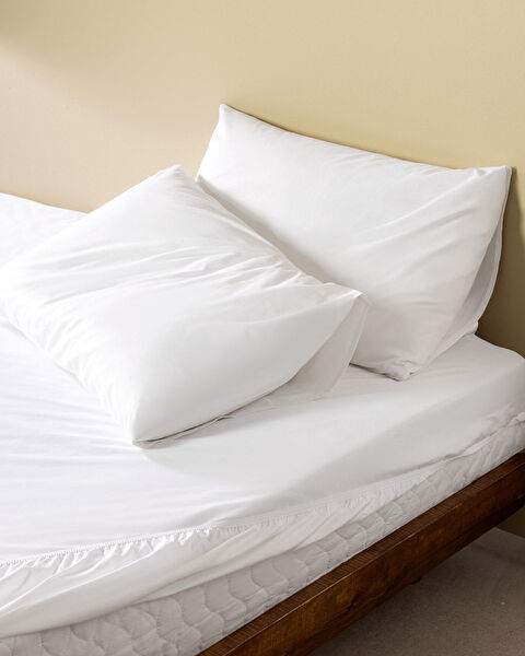 Manon dubbele 100% katoenen Ranforce hoeslakenset - wit - 0