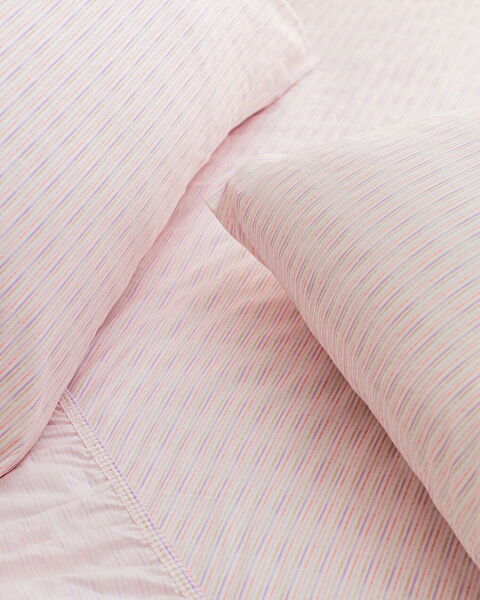 Carlo King Size %100 Pamuk Baskılı Ranforce Lastikli Çarşaf Takımı - Nar Çiçeği - 4