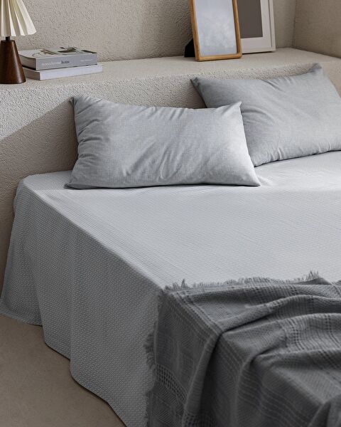 Delrico Single Cotton Sheet Set - Gray - 0