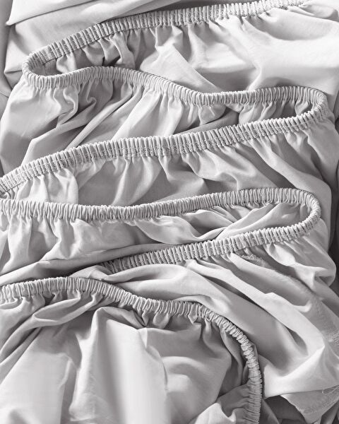 Ensemble de draps-housses Ranforce 100 % coton simple Manon - Gris - 3