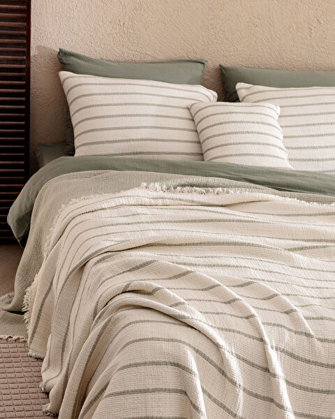 Ensemble de dot 8 pièces Marguerite - Kaki/Écru - 1