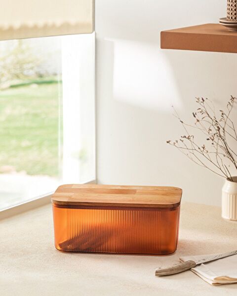 Eolya Wooden Bread Box with Lid - 1