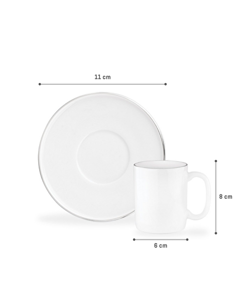 Lumora Set Of 6 Coffee Cups Gold/platinum - 1