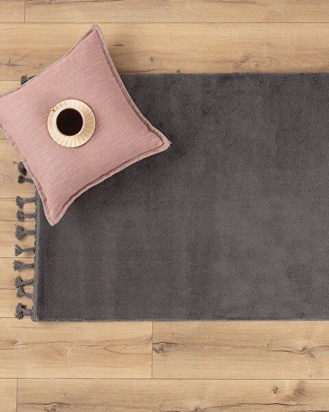 Carol Fringed Carpet - Anthracite - 80x150 cm - 0