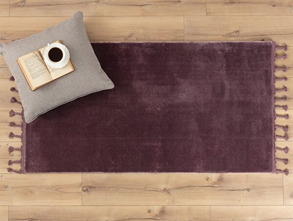 Carol Fringed Carpet - Dark Plum - 80x150 cm - 0