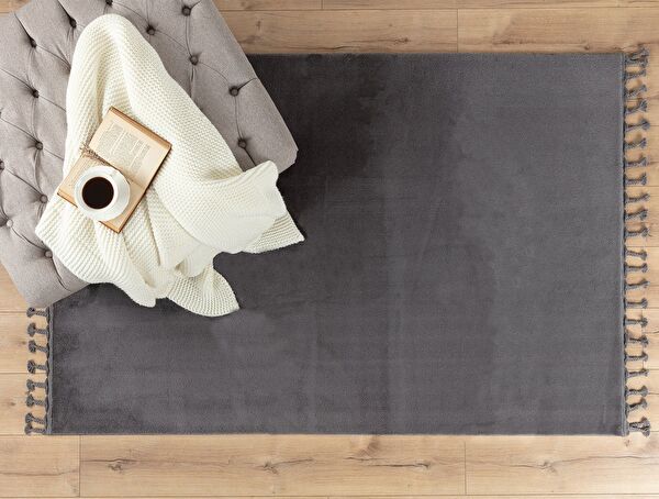 Carol Fringed Carpet - Anthracite - 120x180 cm - 0