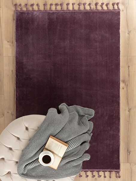 Carol Fringed Carpet - Dark Plum - 120x180 cm - 0